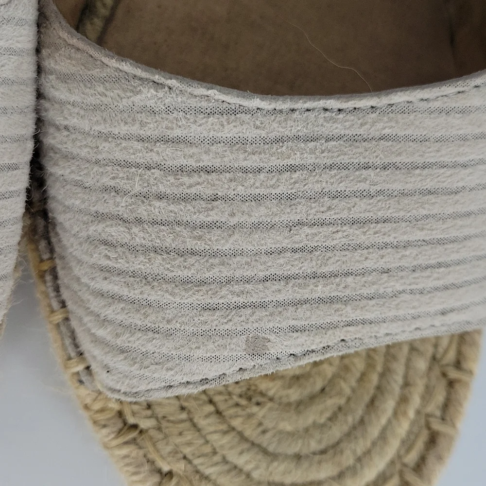 Eileen Fisher Willow Leather Espadrille Wedge Sandal Bone 8